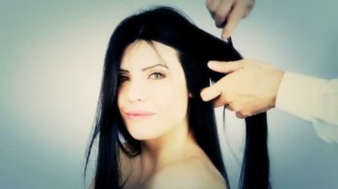 kadın öpücük sırasında saç modeli mutlu esen