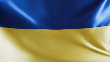 top view of ukrainian flag with blue and yellow colors, support ukraine concept