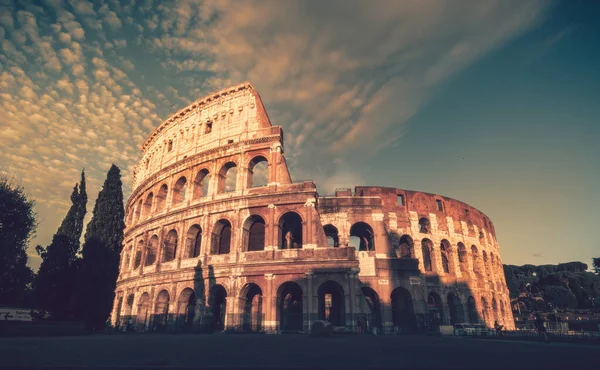 Coliseo Atardecer Roma Italia — Foto de Stock