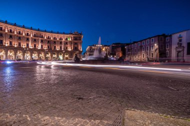 Piazza, Naiad Çeşmesi, Roma geceleri İtalya