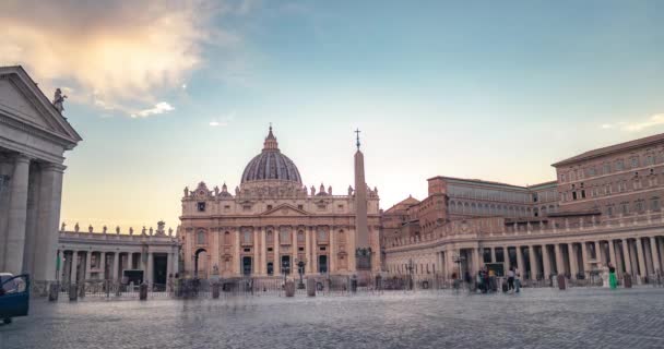 Timelapse View Piazza Del Vaticano Vatican City Rome Italy Sunset — Stockvideo