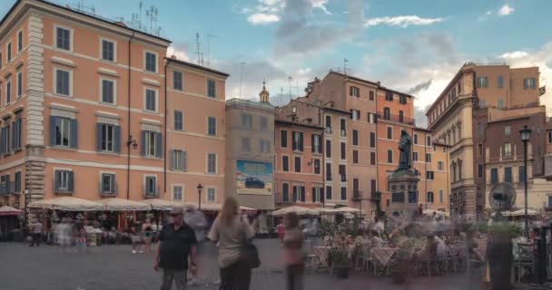 Time Lapse View Campo Fiori Rome Italy — Video