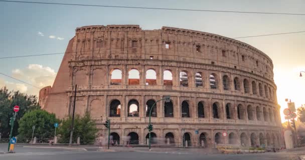 Timelapse View Sunset Clouds Colosseum Rome Italy — Stockvideo