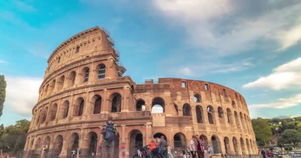 Voorraad Time Lapse Van Het Beroemde Colosseum Rome Italië Bij — Stockvideo