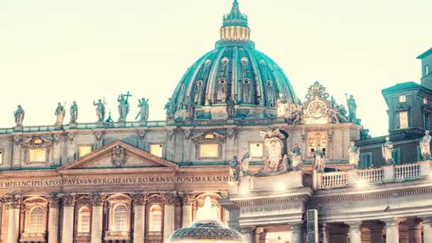 Timelapse View Piazza Del Vaticano Vatican City Rome Italy Sunset — Vídeo de Stock