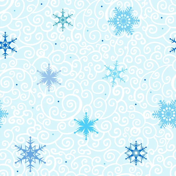 Seamless Snowflakes vector background. — Stock Vector