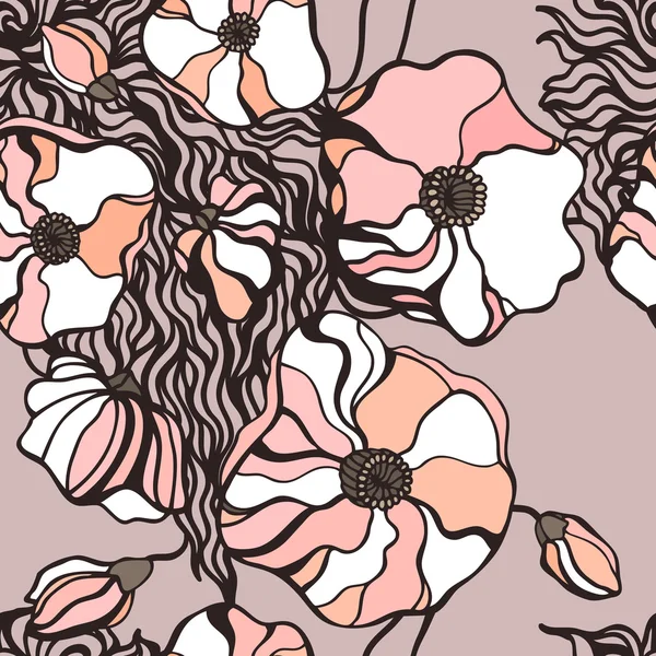 Abstrakt blommor bakgrund. Seamless mönster — Stock vektor