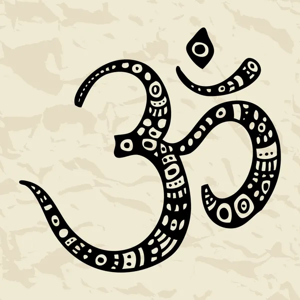 Ohm. om aum symbolen. hand dras illustration. — Stock vektor