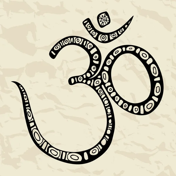 Ohm. om aum symbolen. hand dras illustration. — Stock vektor