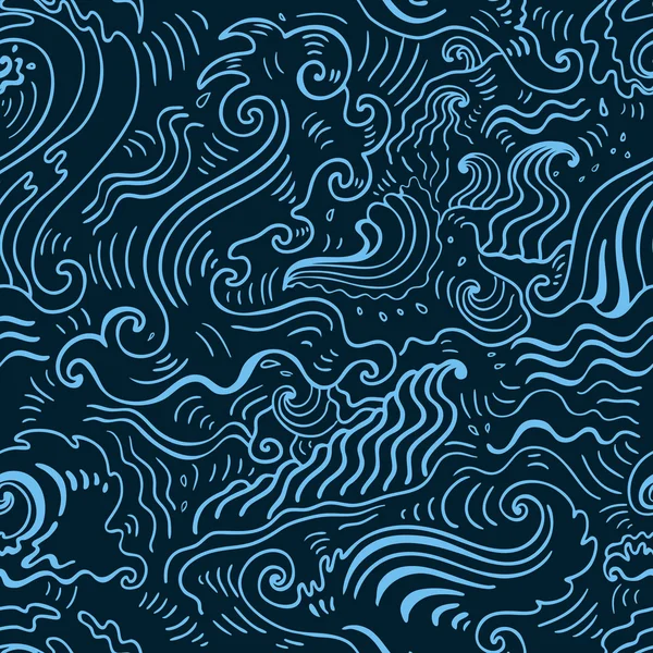 Fondo marino. Ilustración vectorial dibujada a mano — Vector de stock