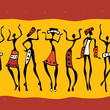 Afrikalı dansçılar siluet
