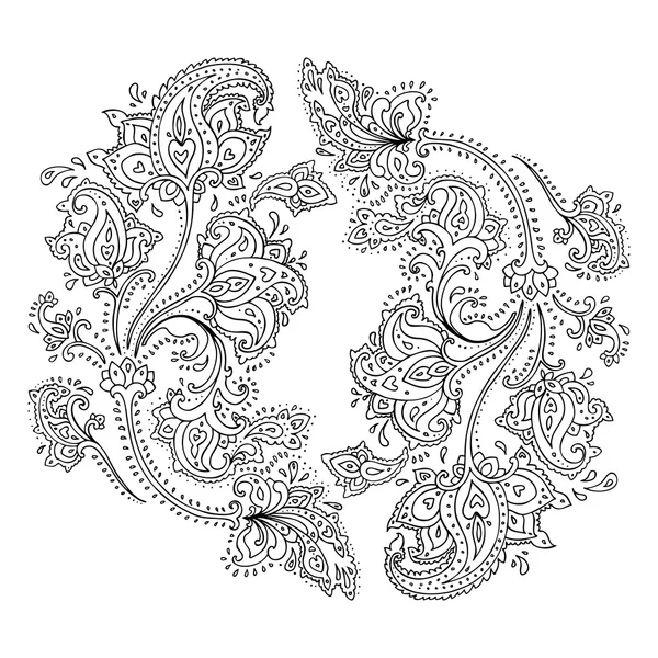 Ornamento Paisley dibujado a mano . — Vector de stock
