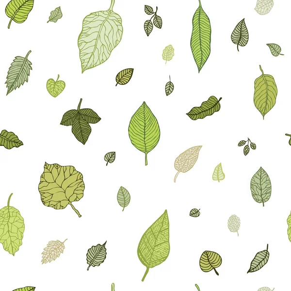 Feuille verte. Modèle sans couture vectoriel . — Image vectorielle