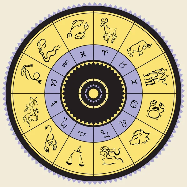 Horoscoop cirkel. sterrenbeelden. — Stockvector