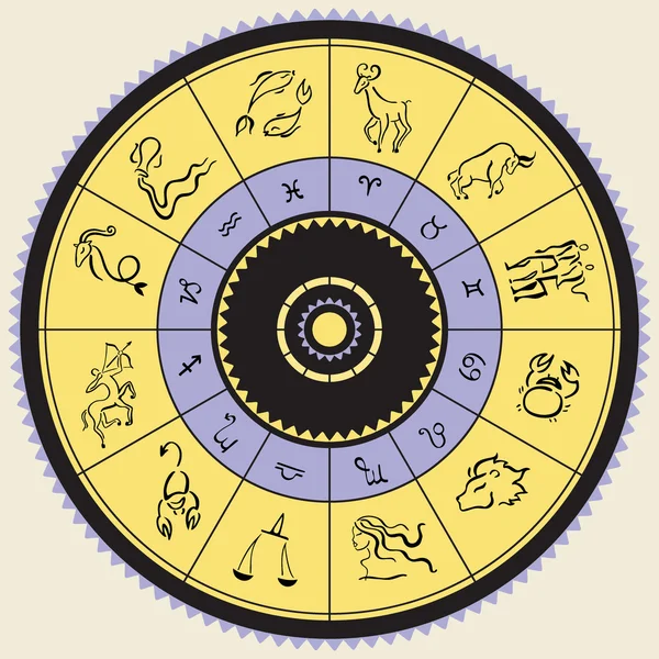 Круг гороскопов. Звёздные знаки . — стоковый вектор