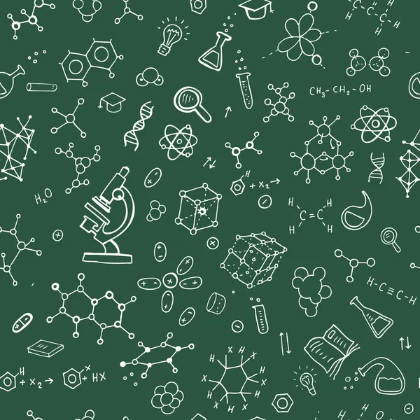 Química mão desenhar fundo — Vetor de Stock