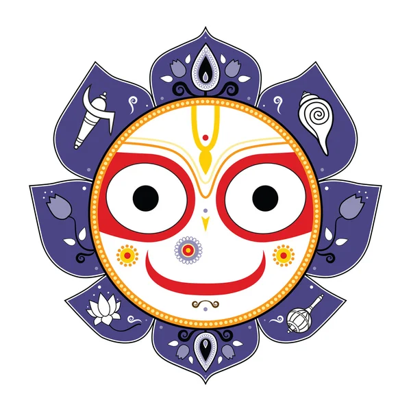 Jagannath. Indischer Gott des Universums. — Stockvektor