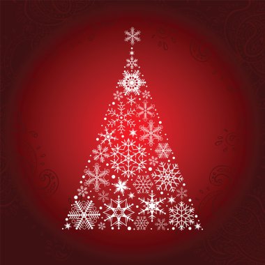 kar taneleri Noel ağacı.