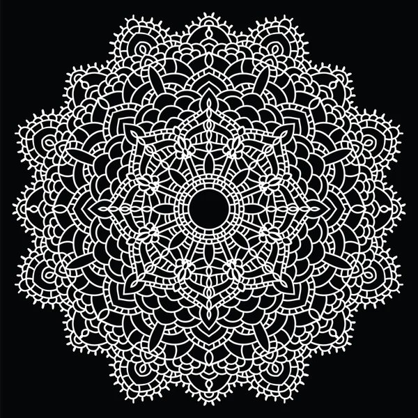 Mandala de encaje de ganchillo . — Vector de stock