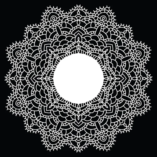 Gehaakte kant mandala. — Stockvector