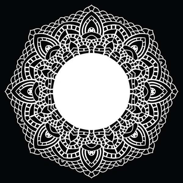 Mandala de encaje de ganchillo . — Vector de stock