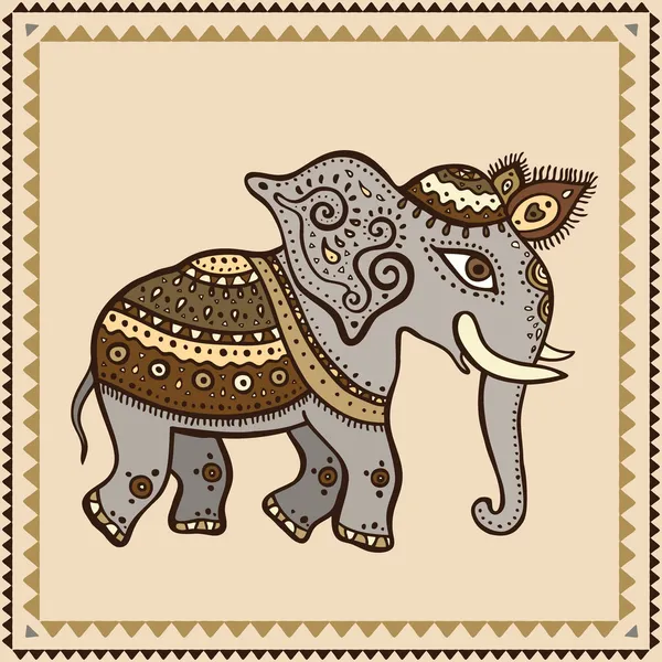 Etnické slon. Indický styl. — Stockový vektor