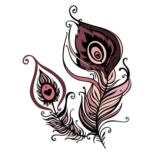 Hermosa pluma de pavo real . — Vector de stock