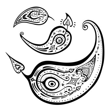 Paisley. etnik süsleme.