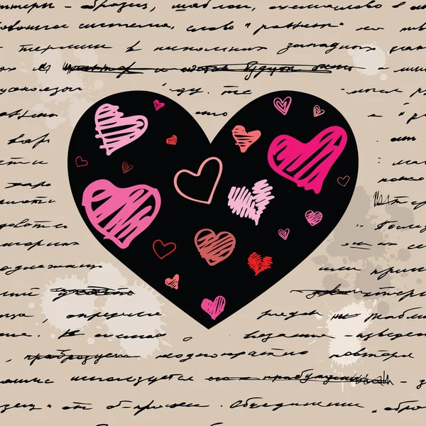 Ilustração do coração. Com amor. Fundo vetorial . —  Vetores de Stock