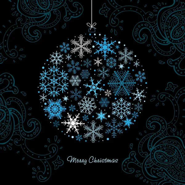 Christmas ball of the Snowflakes. — Stock Vector