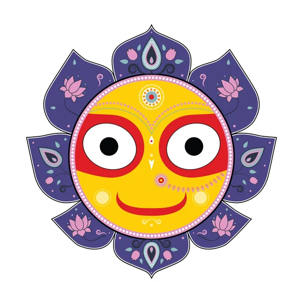 Jagannath. Indian God of the Universe. — Stock Vector