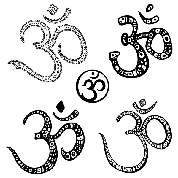 Ohm. om aum symbolen. hand dras illustration. — Stock vektor