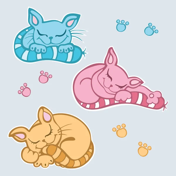 Gatos dormidos . — Archivo Imágenes Vectoriales