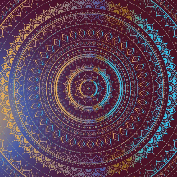 Mandala de Oro. Patrón decorativo indio . — Vector de stock