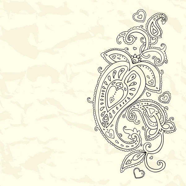 Ornamento Paisley dibujado a mano . — Archivo Imágenes Vectoriales