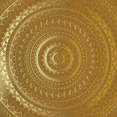 Altın mandala. Hint dekoratif desen.