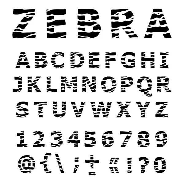 ZEBRA alphabet. — Stock Vector