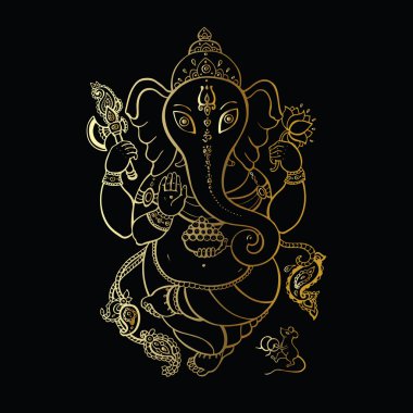 Ganesha Hand drawn illustration. clipart
