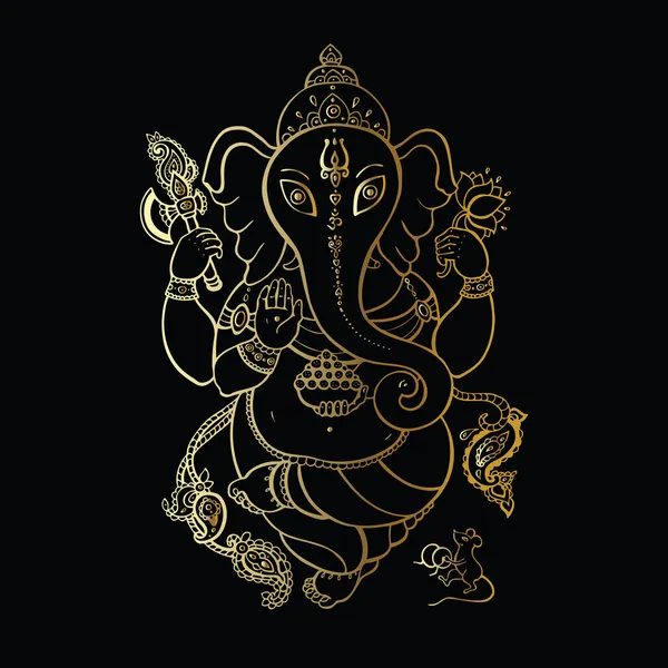 Ganesha handgezeichnete Illustration. — Stockvektor