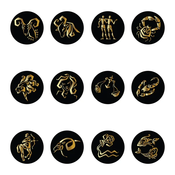 Horoscope Zodiaque Signes d'étoiles, ensemble vectoriel . — Image vectorielle