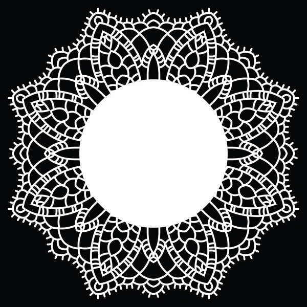 Gehaakte kant mandala. — Stockvector