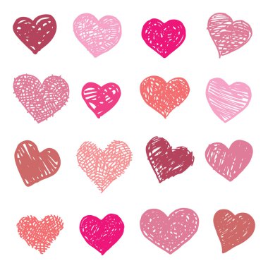 seviyorum. kalp illüstrasyon izole.