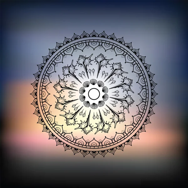 Mandala. havet bakgrund. — Stock vektor