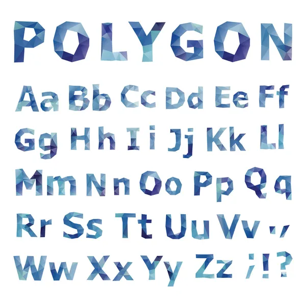 Alphabet. Polygonal font set. — Stock Vector