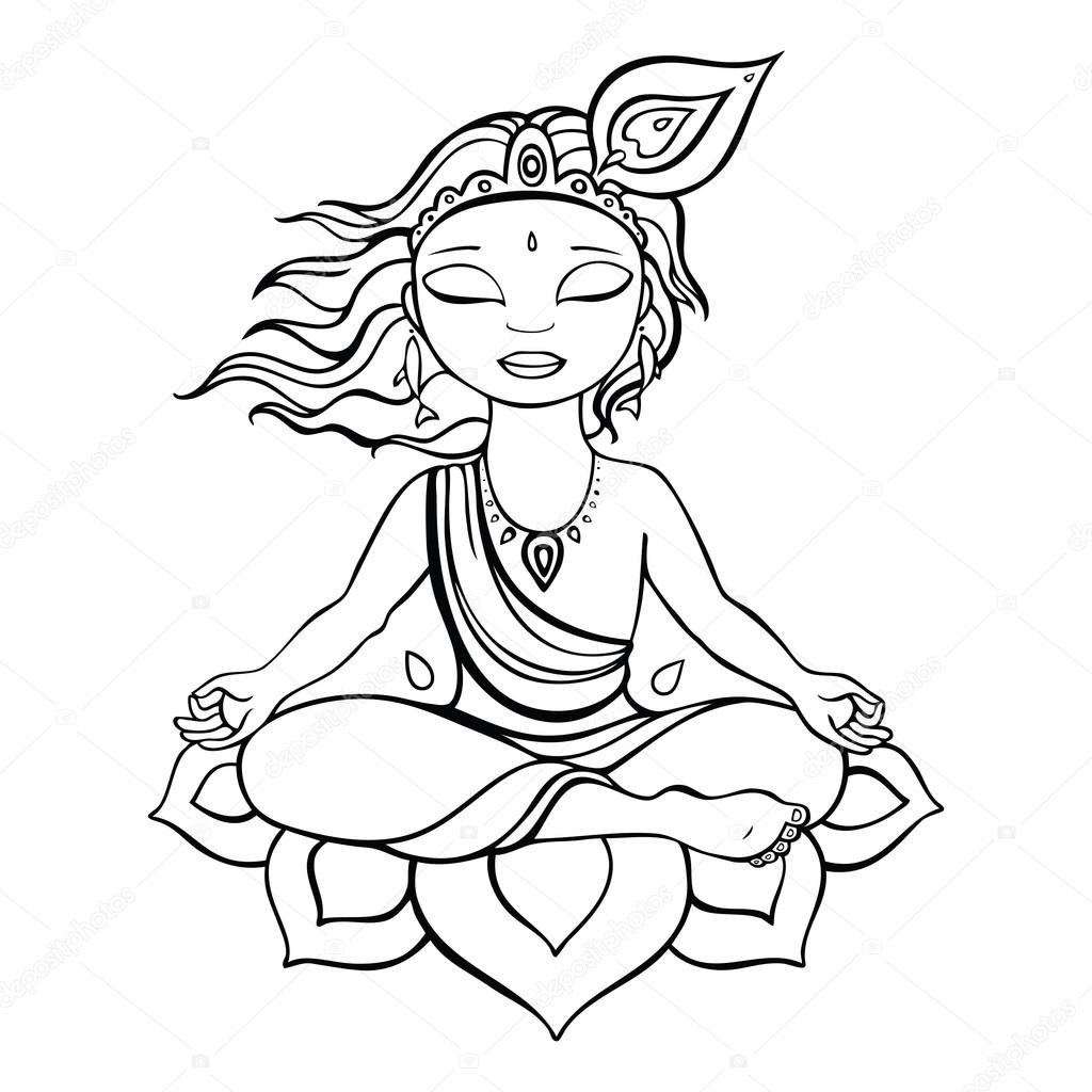 Hindu God Krishna. Stock Illustration by ©katyaulitina #44016077