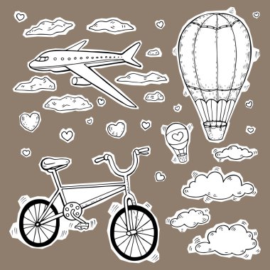 seyahat ve Turizm etiketleri koleksiyonu.