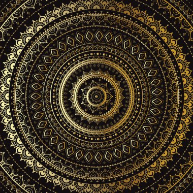 Altın mandala. Hint dekoratif desen.