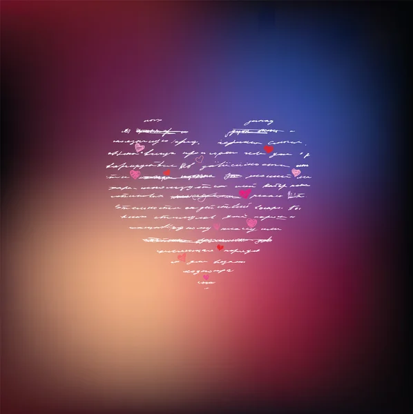 L'amour. Carte d'écriture . — Image vectorielle