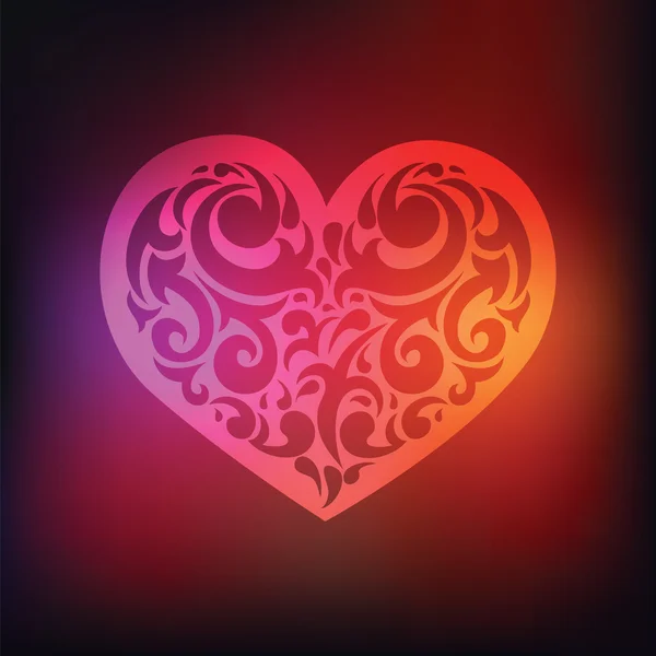 Corazón ornamental. Amor. . — Vector de stock