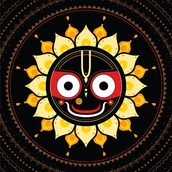 Jagannath. Deus indiano do Universo . — Vetor de Stock